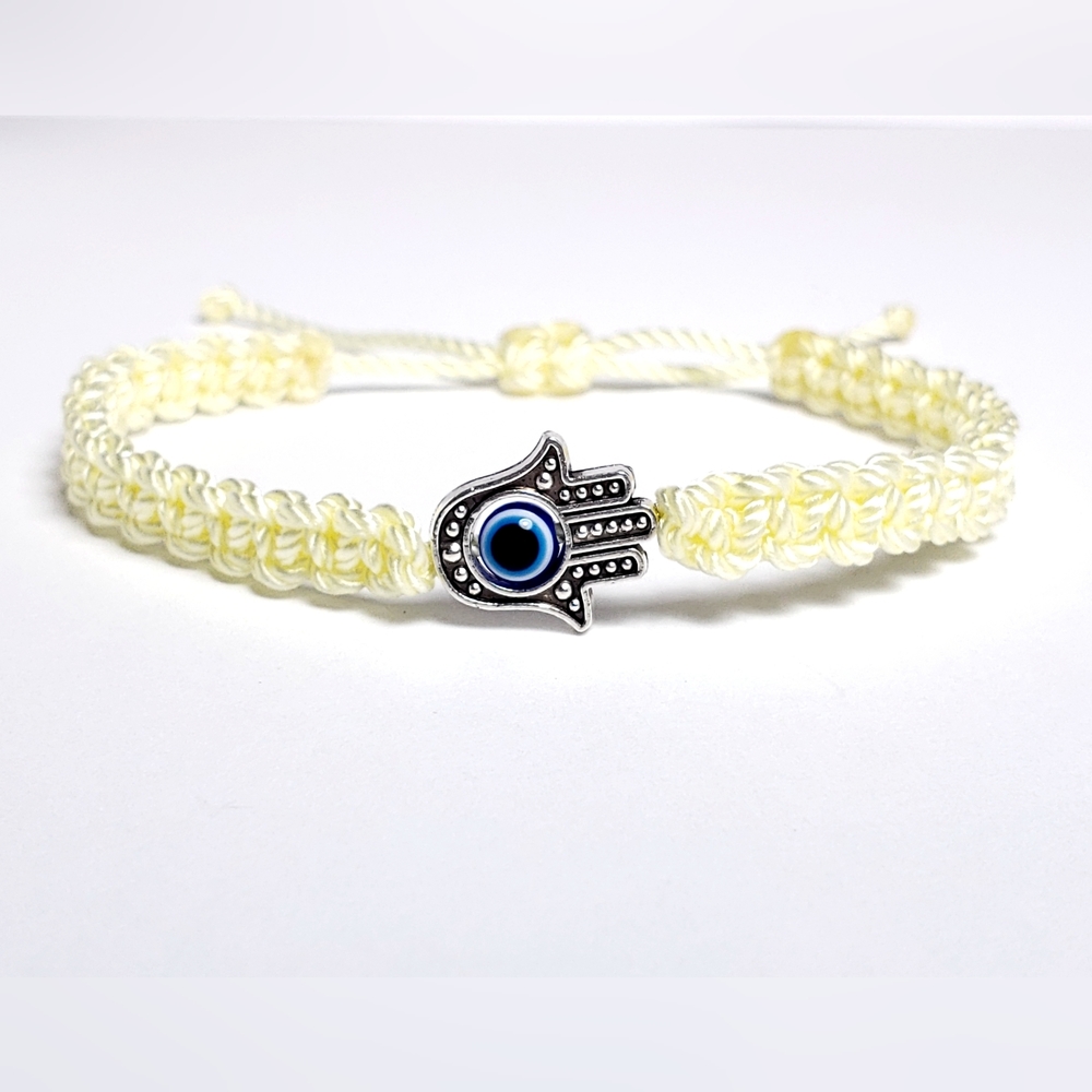 Beautiful hamsa hand bracelet, evil eye wristband
